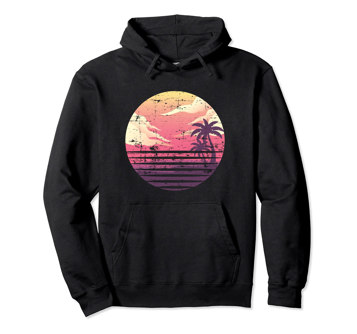 90S Art Palm Trees 80S Aesthetic Hoodie - Custom Art Print Men Women - T-Shirt, Sweatshirt, Hoodie