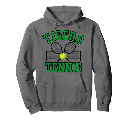 Tigers Tennis Mom Game Day Sports Hoodie - Fun Novelty Design for Adults - T-Shirt, Sweatshirt, Hoodie