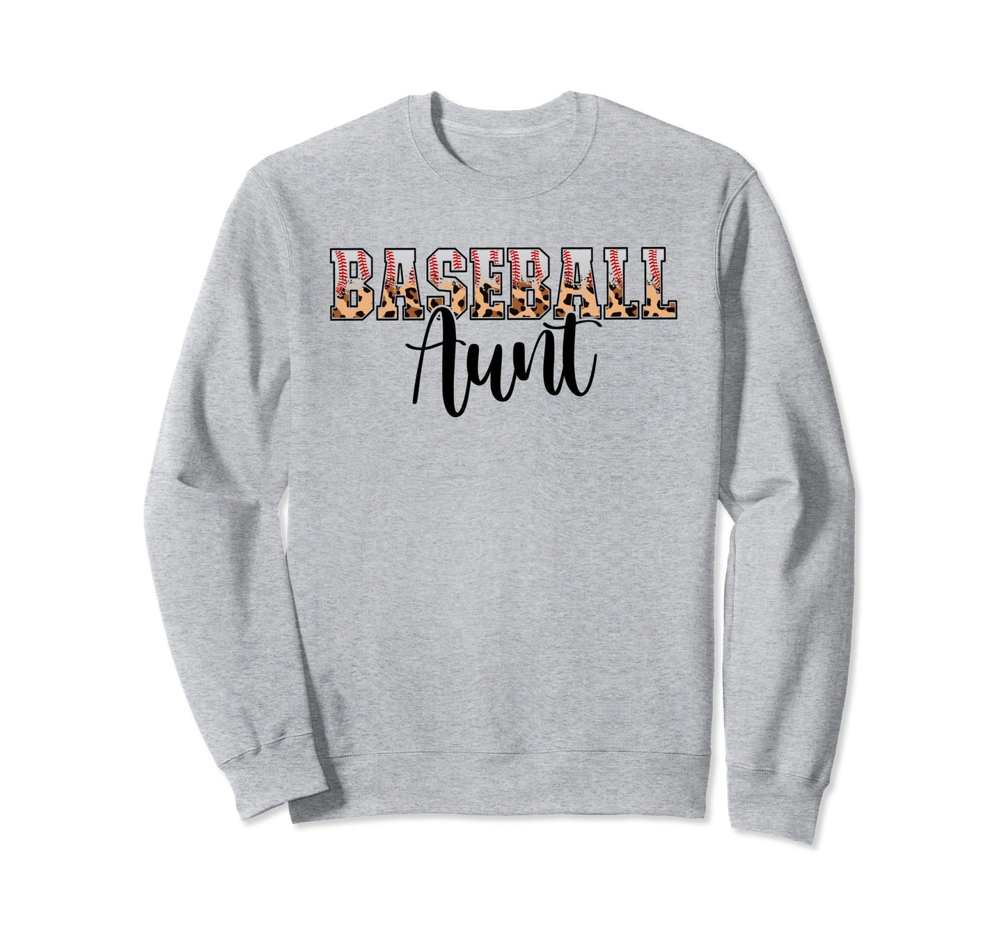 Baseball Aunt Funny Leopard Baseball Sweatshirt - Graphic Print for Adults - T-Shirt, Sweatshirt, Hoodie