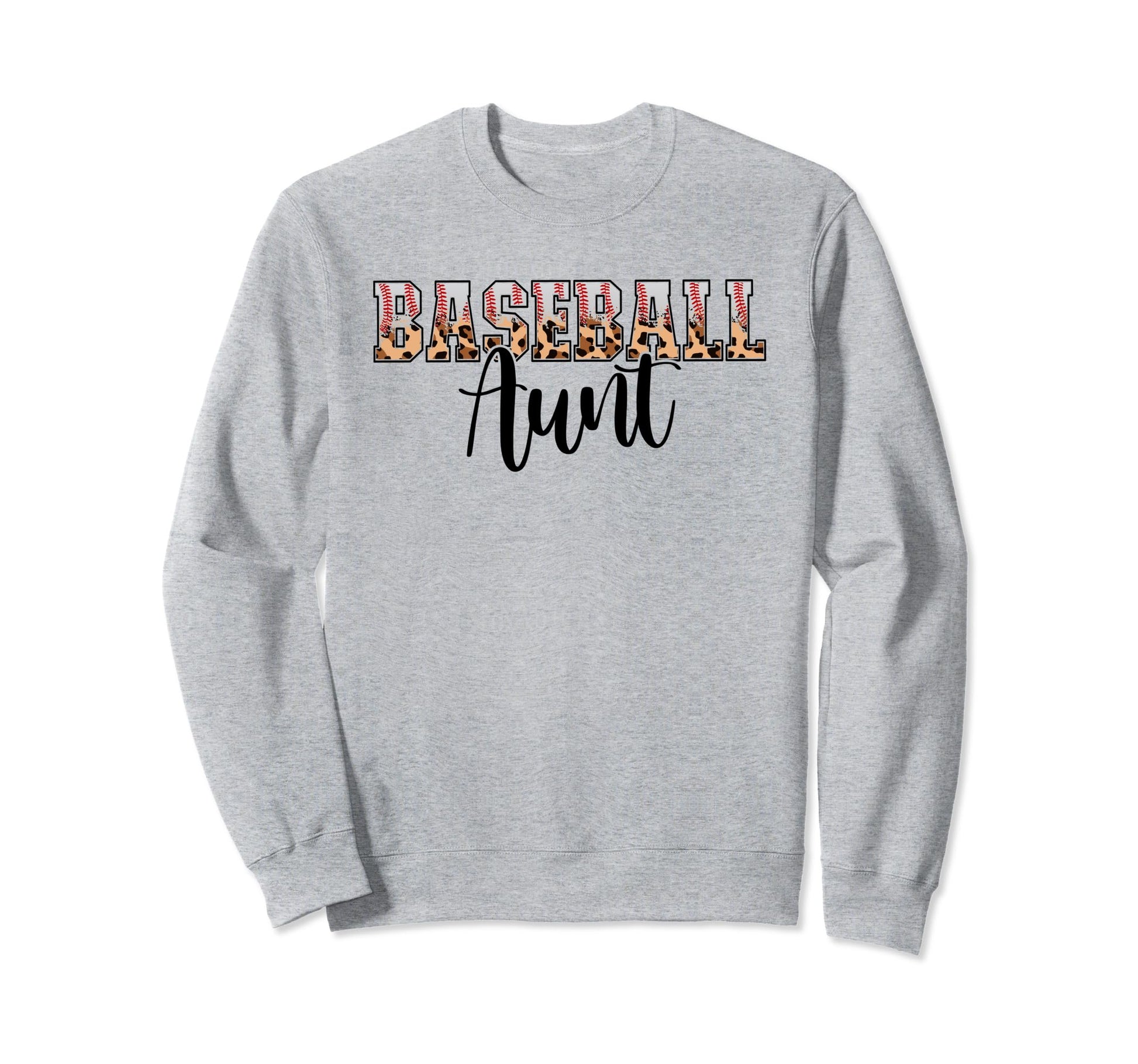 Baseball Aunt Funny Leopard Baseball Sweatshirt - Graphic Print for Adults - T-Shirt, Sweatshirt, Hoodie