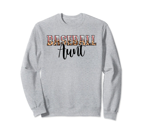 Baseball Aunt Funny Leopard Baseball Sweatshirt - Graphic Print for Adults - T-Shirt, Sweatshirt, Hoodie