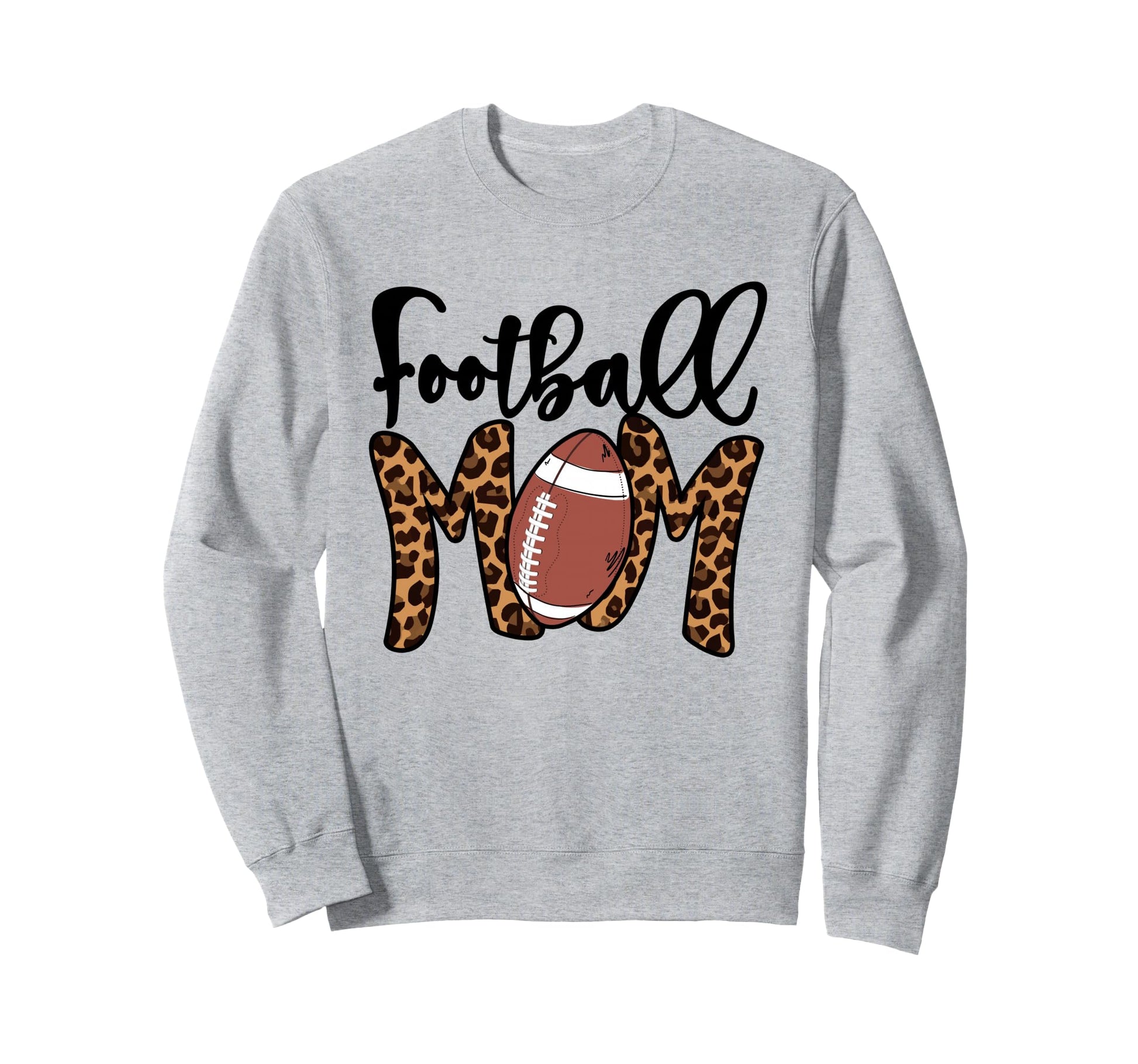 Football Mom Leopard American Sweatshirt - Fun Novelty Design Men Women - T-Shirt, Sweatshirt, Hoodie