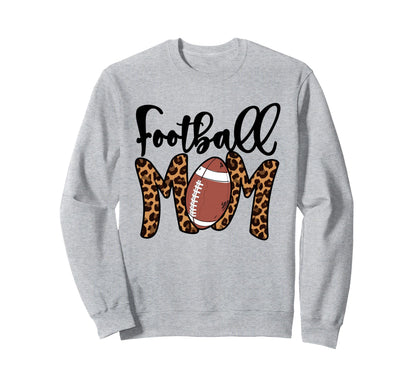 Football Mom Leopard American Sweatshirt - Fun Novelty Design Men Women - T-Shirt, Sweatshirt, Hoodie