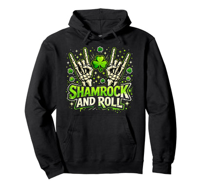 Shamrock And Roll St Patrick Day Rock Hoodie - Custom Art Print Men Women - T-Shirt, Sweatshirt, Hoodie