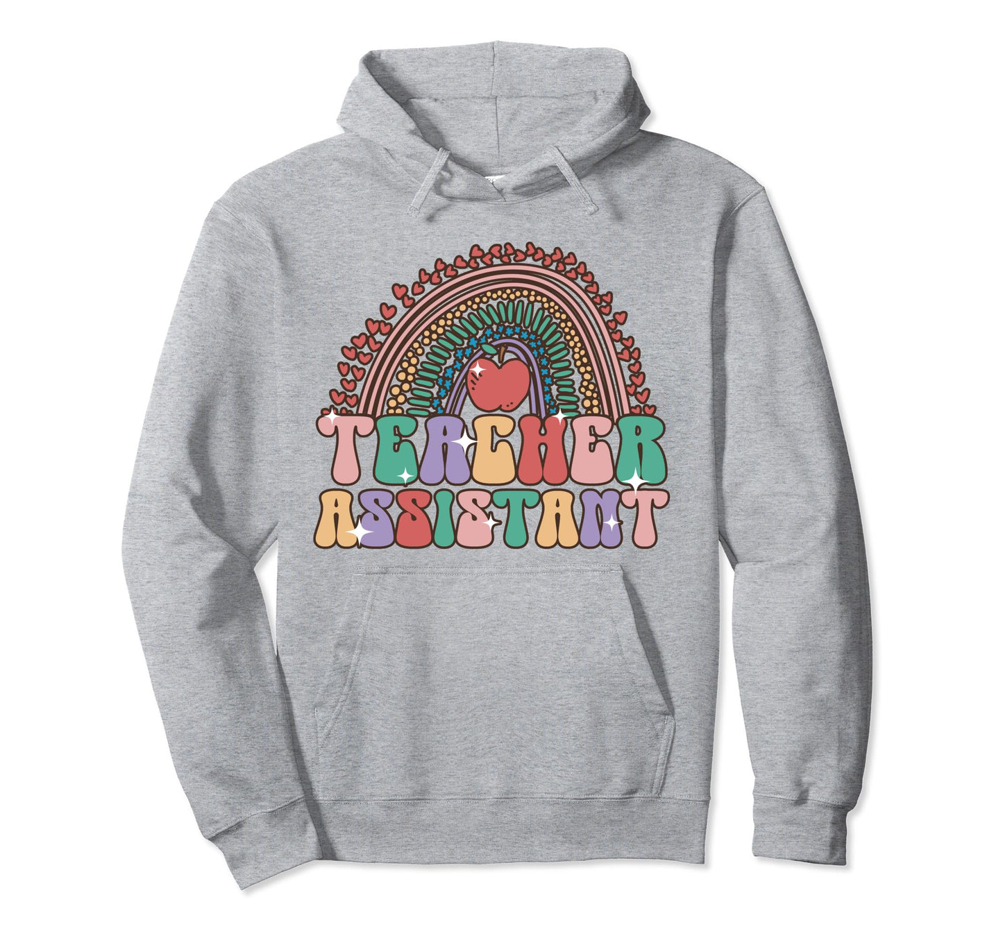 Tercher Assistant Rainbow Heart Hoodie - Novelty Apparel for Adults - T-Shirt, Sweatshirt, Hoodie