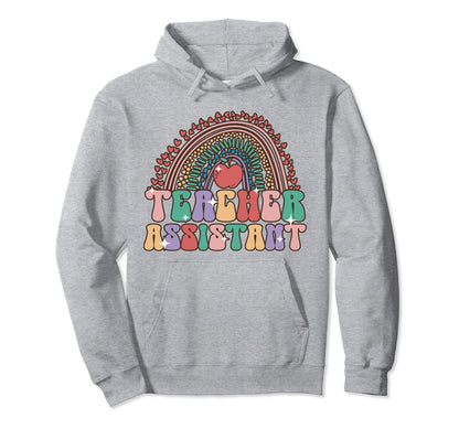 Tercher Assistant Rainbow Heart Hoodie - Novelty Apparel for Adults - T-Shirt, Sweatshirt, Hoodie