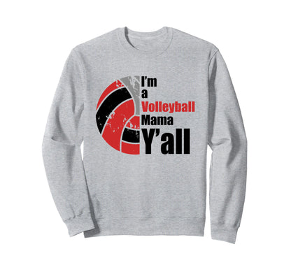 Red Black Volleyball Mom Funny Sweatshirt - Novelty Apparel for Adults - T-Shirt, Sweatshirt, Hoodie