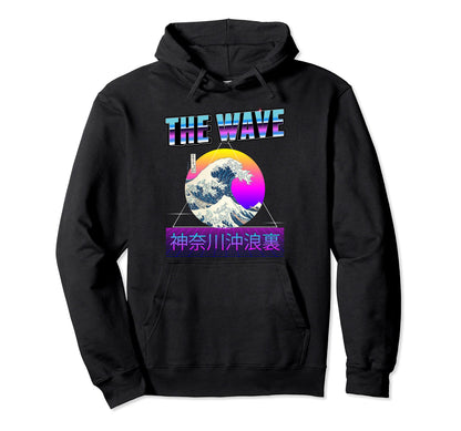 Great Wave Off Kanagawa Vaporwave Hoodie - Casual Everyday Wear Men Women - T-Shirt, Sweatshirt, Hoodie