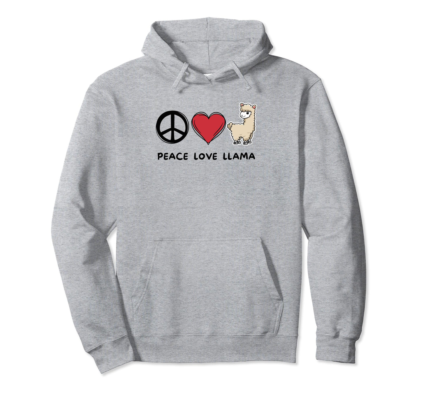 Peace Love Llama Llama Lover Animals Hoodie - Novelty Apparel for Adults - T-Shirt, Sweatshirt, Hoodie