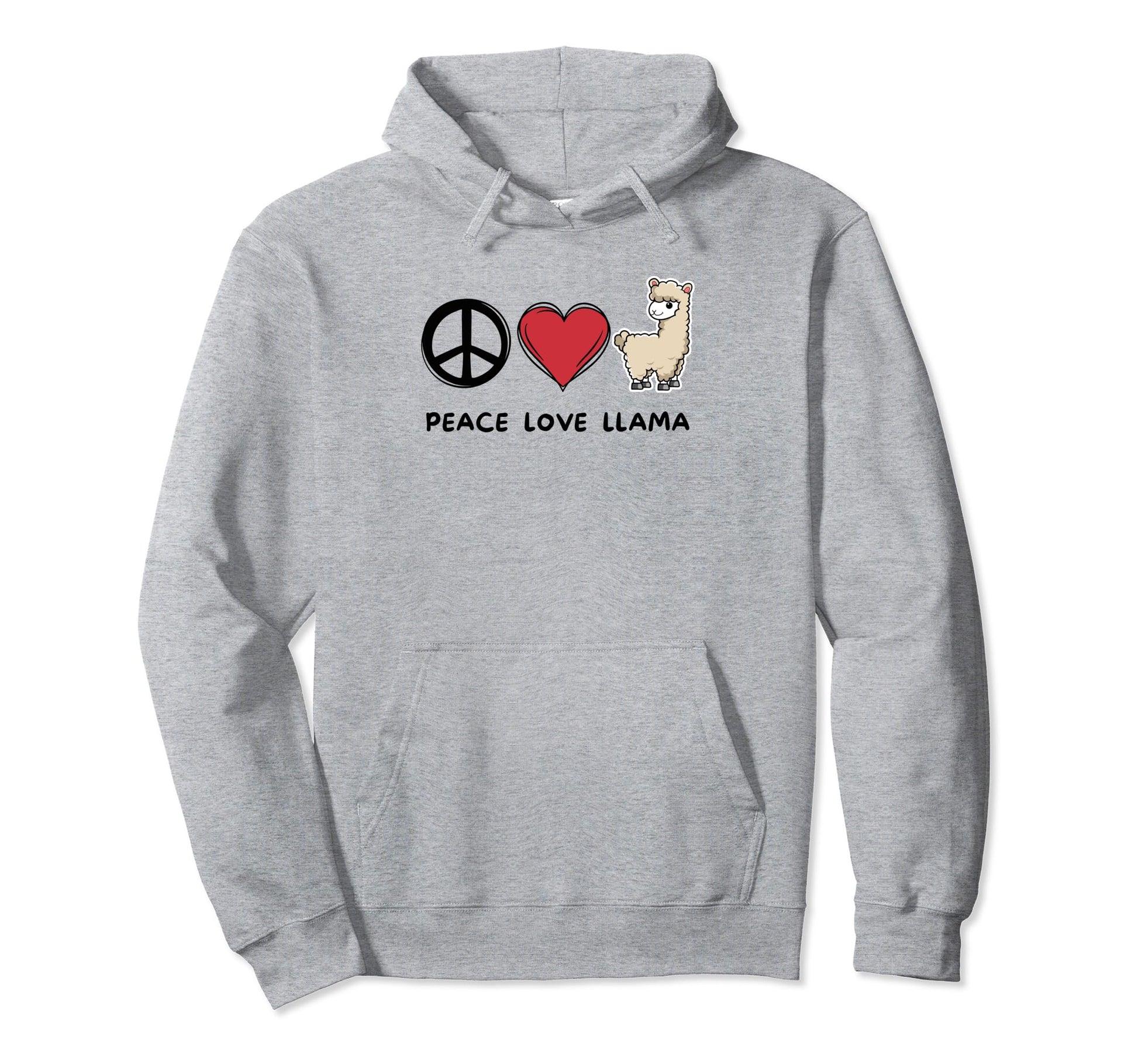 Peace Love Llama Llama Lover Animals Hoodie - Novelty Apparel for Adults - T-Shirt, Sweatshirt, Hoodie