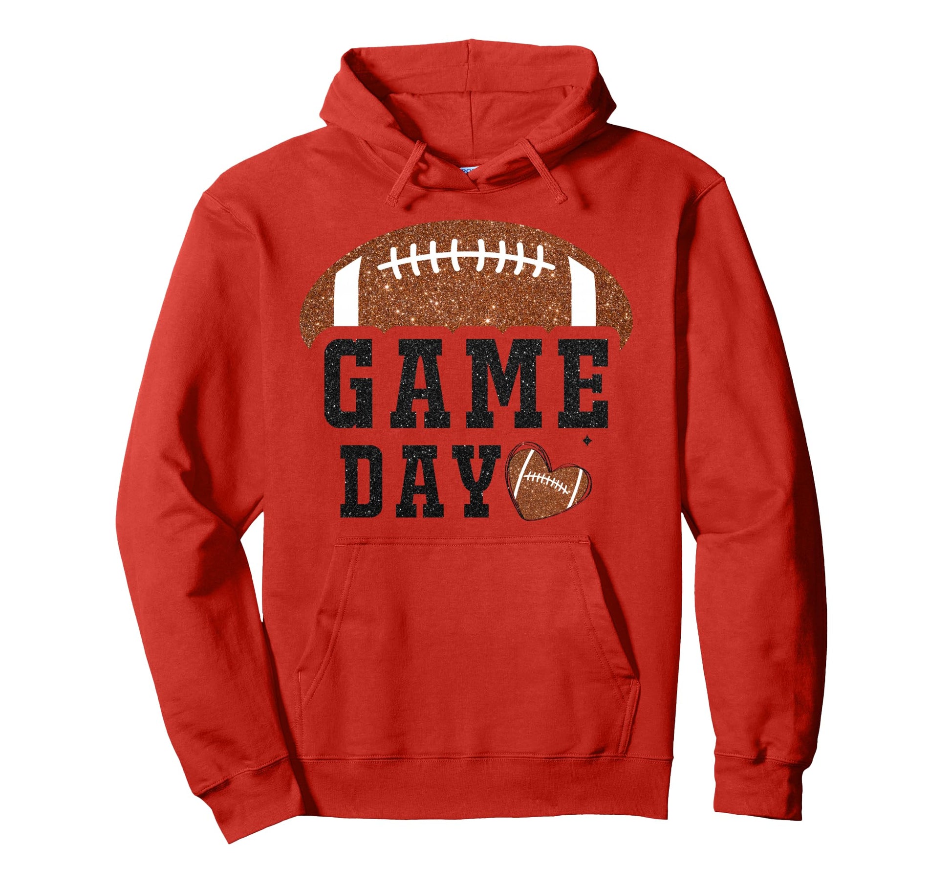 Football Heart Game Day Football Mom Hoodie - Trendy Graphic Men Women - T-Shirt, Sweatshirt, Hoodie