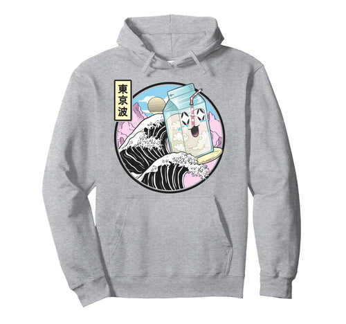 Surfing Milk Carton Kanagawa Wave Hoodie - Graphic Print for Adults - T-Shirt, Sweatshirt, Hoodie