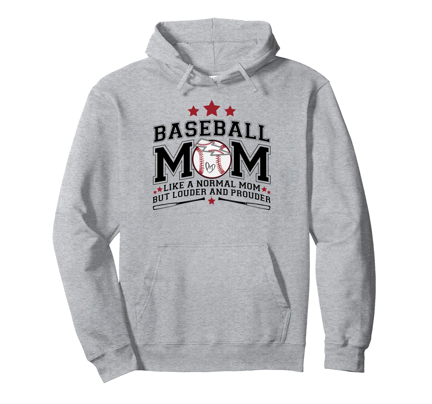 Baseball Mom Louder Prouder Funny Hoodie - Aesthetic Graphic Unisex - T-Shirt, Sweatshirt, Hoodie