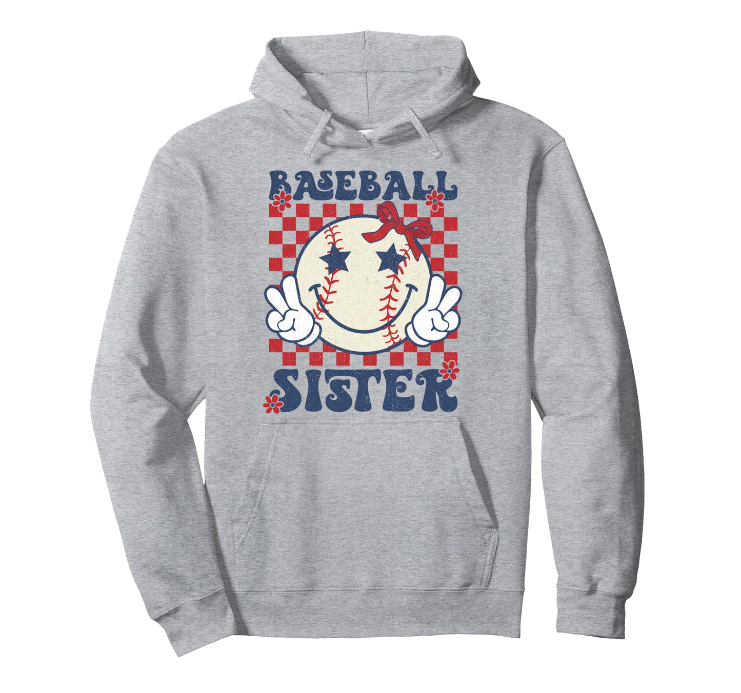 Baseball Sister Coquette Bow Sport Hoodie - Fun Novelty Design for Adults - T-Shirt, Sweatshirt, Hoodie