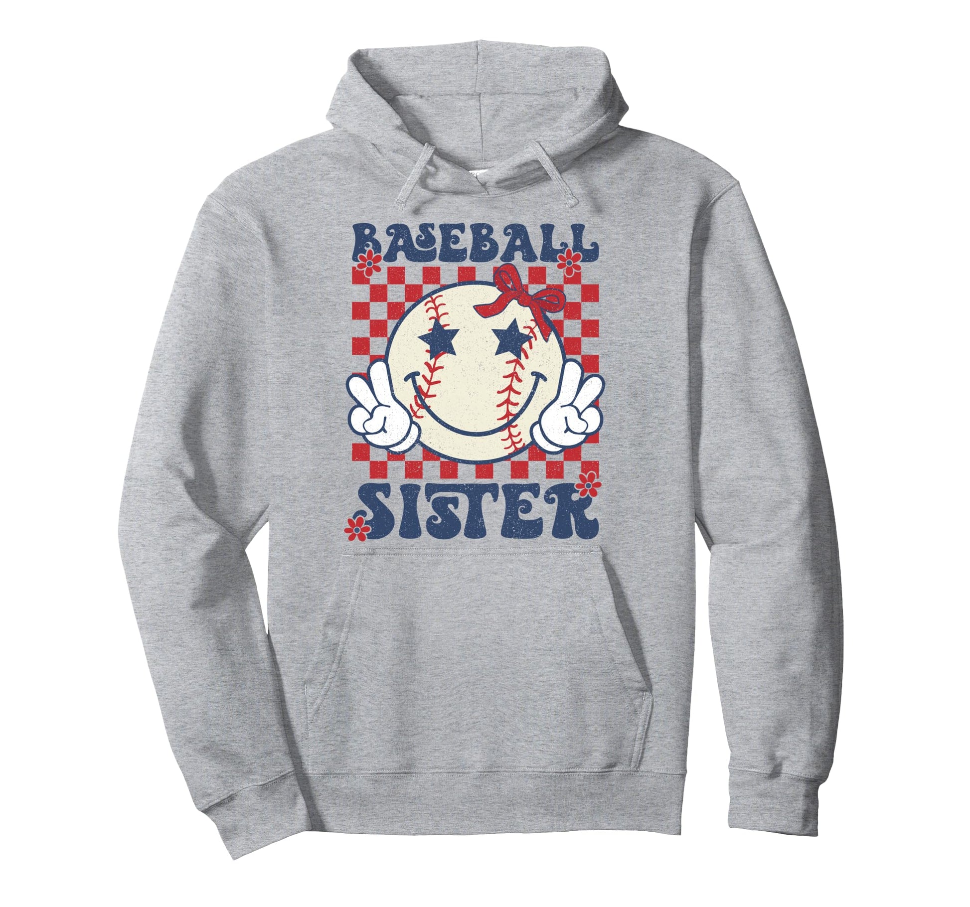 Baseball Sister Coquette Bow Sport Hoodie - Fun Novelty Design for Adults - T-Shirt, Sweatshirt, Hoodie