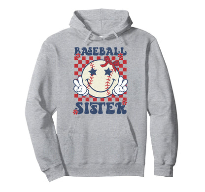 Baseball Sister Coquette Bow Sport Hoodie - Fun Novelty Design for Adults - T-Shirt, Sweatshirt, Hoodie