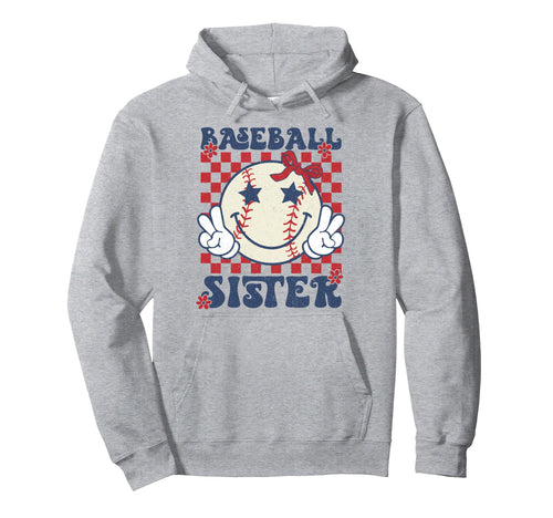 Baseball Sister Coquette Bow Sport Hoodie - Fun Novelty Design for Adults - T-Shirt, Sweatshirt, Hoodie