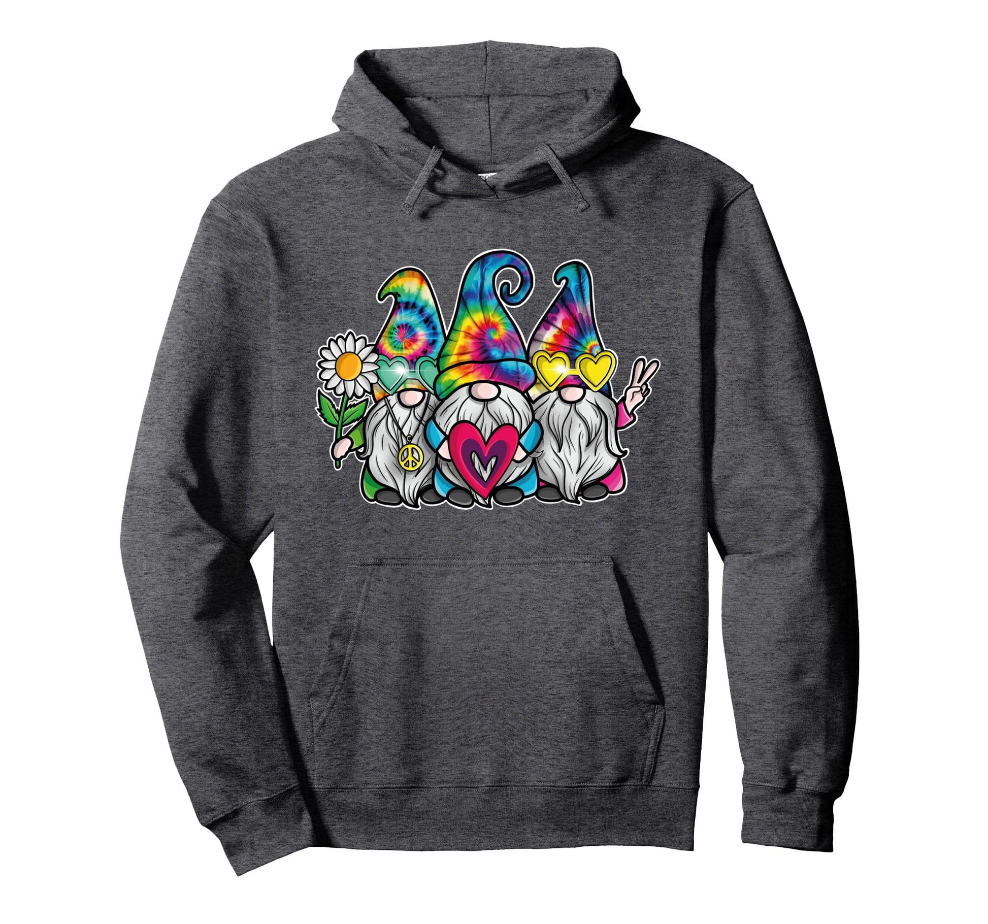 Hippie Gnomes Groovy Tie Dye Rainbow Hoodie - Trendy Graphic for Adults - T-Shirt, Sweatshirt, Hoodie