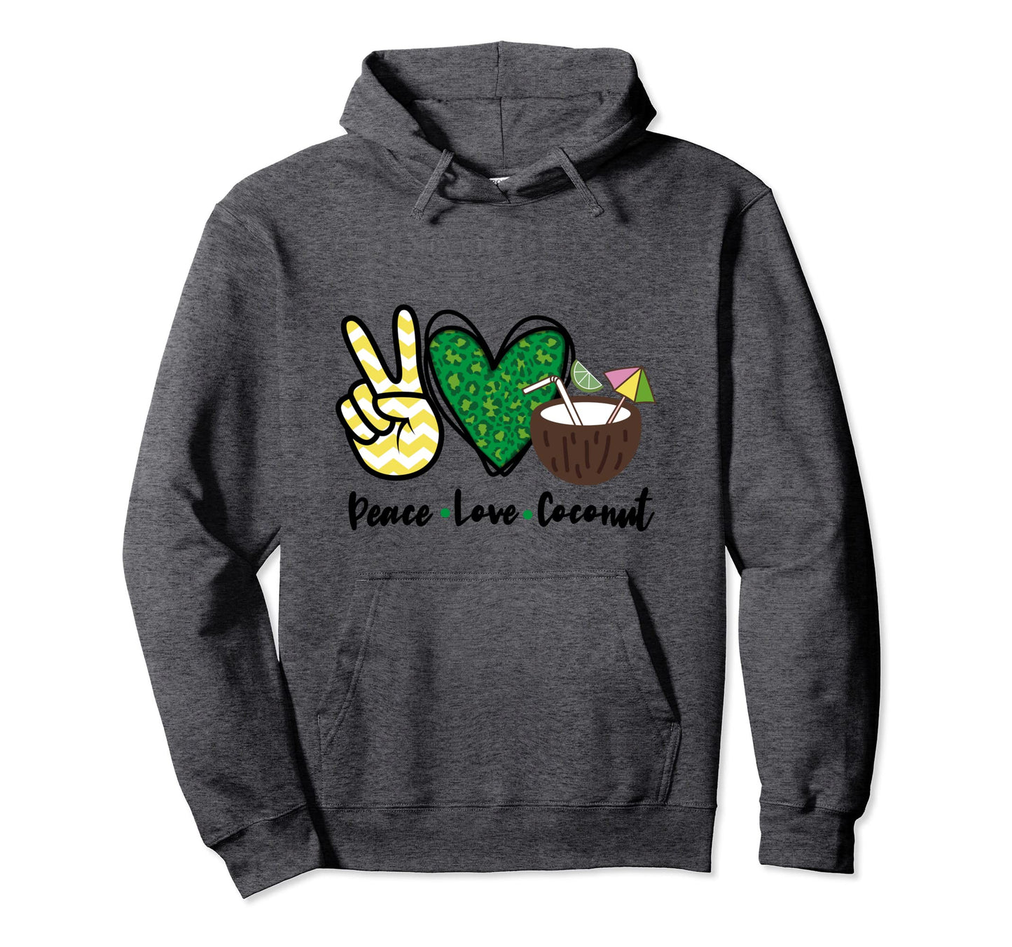 Peace Love Coconut D Cor Theme Hoodie - Graphic Print Men Women - T-Shirt, Sweatshirt, Hoodie