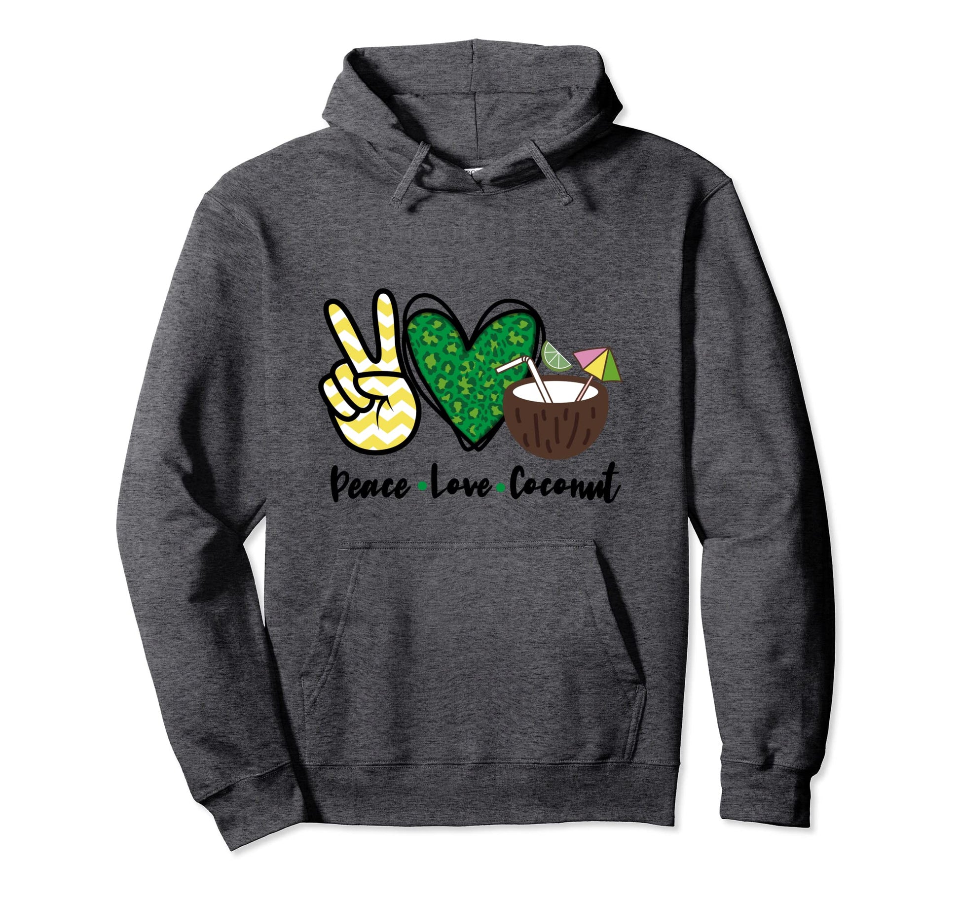 Peace Love Coconut D Cor Theme Hoodie - Graphic Print Men Women - T-Shirt, Sweatshirt, Hoodie