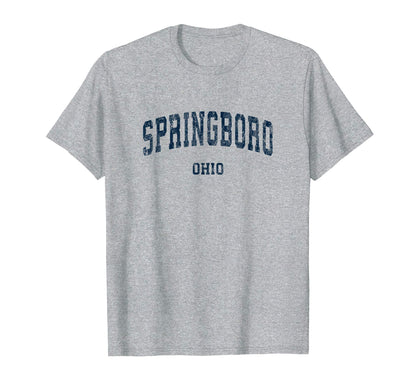 Springboro Ohio Oh Varsity Sports Navy T-Shirt - Unique Graphic for Adults - T-Shirt, Sweatshirt, Hoodie