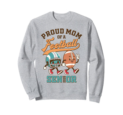 Football Mom Biggest Fan Proud Sweatshirt - Aesthetic Graphic for Adults - T-Shirt, Sweatshirt, Hoodie