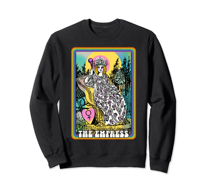 Tarot Card Empress Groovy Rainbow Sweatshirt - Streetwear Style for Adults - T-Shirt, Sweatshirt, Hoodie