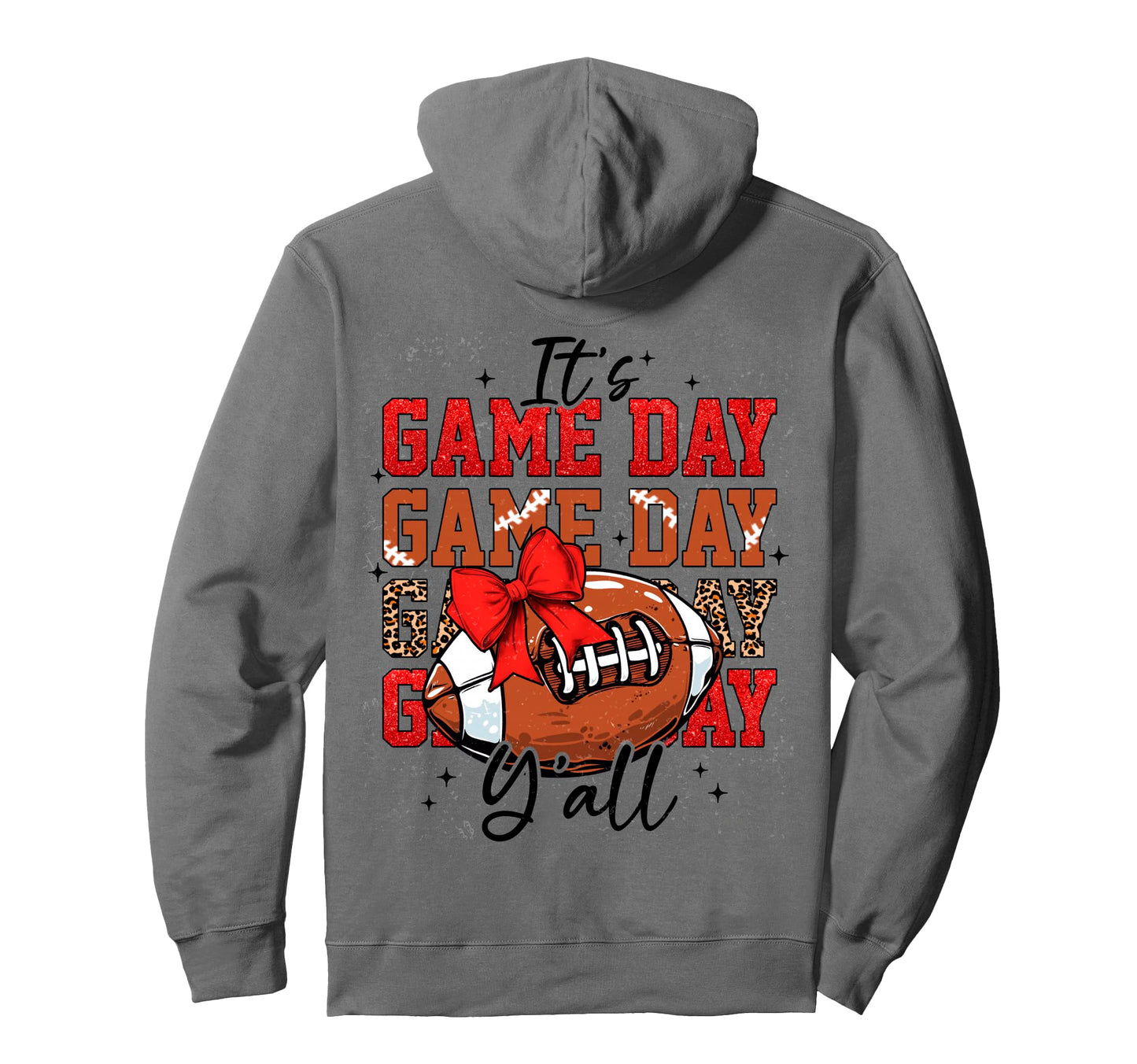 Football Lover Coquette Bow Game Day Fan Hoodie - Trendy Graphic Men Women - T-Shirt, Sweatshirt, Hoodie
