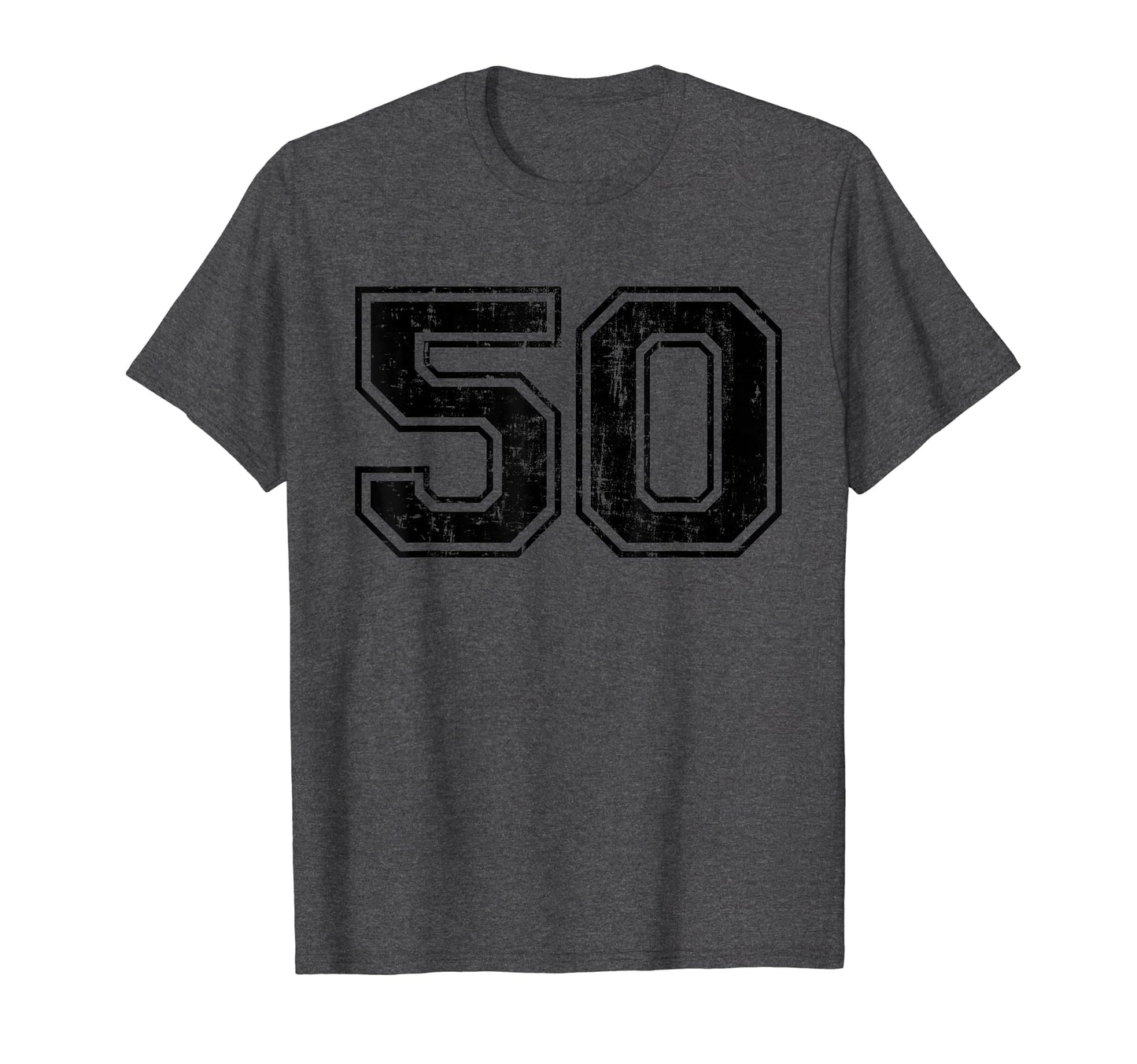 Number 50 Varsity Distressed Sport T-Shirt - Streetwear Style for Adults - T-Shirt, Sweatshirt, Hoodie