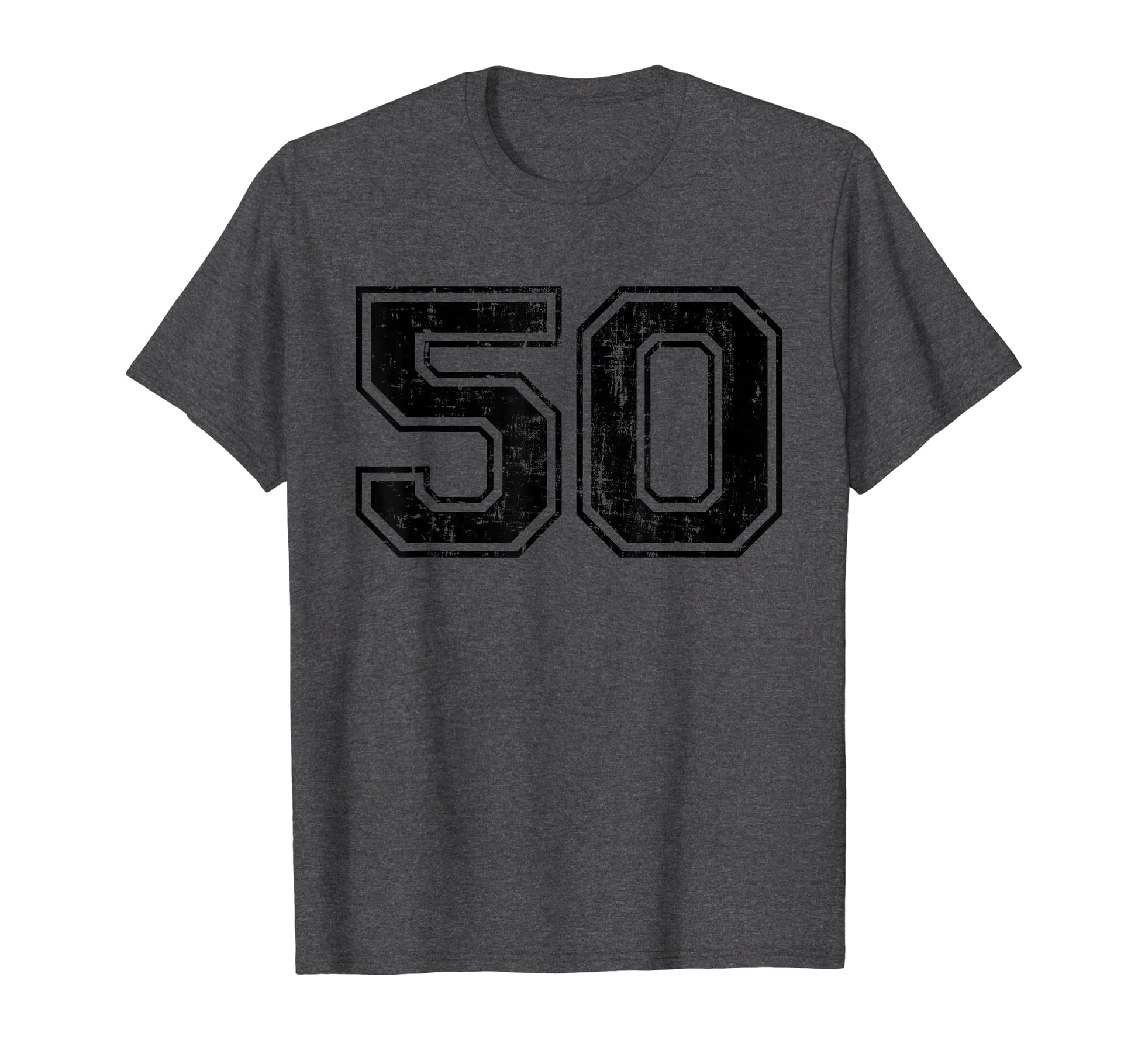 Number 50 Varsity Distressed Sport T-Shirt - Streetwear Style for Adults - T-Shirt, Sweatshirt, Hoodie