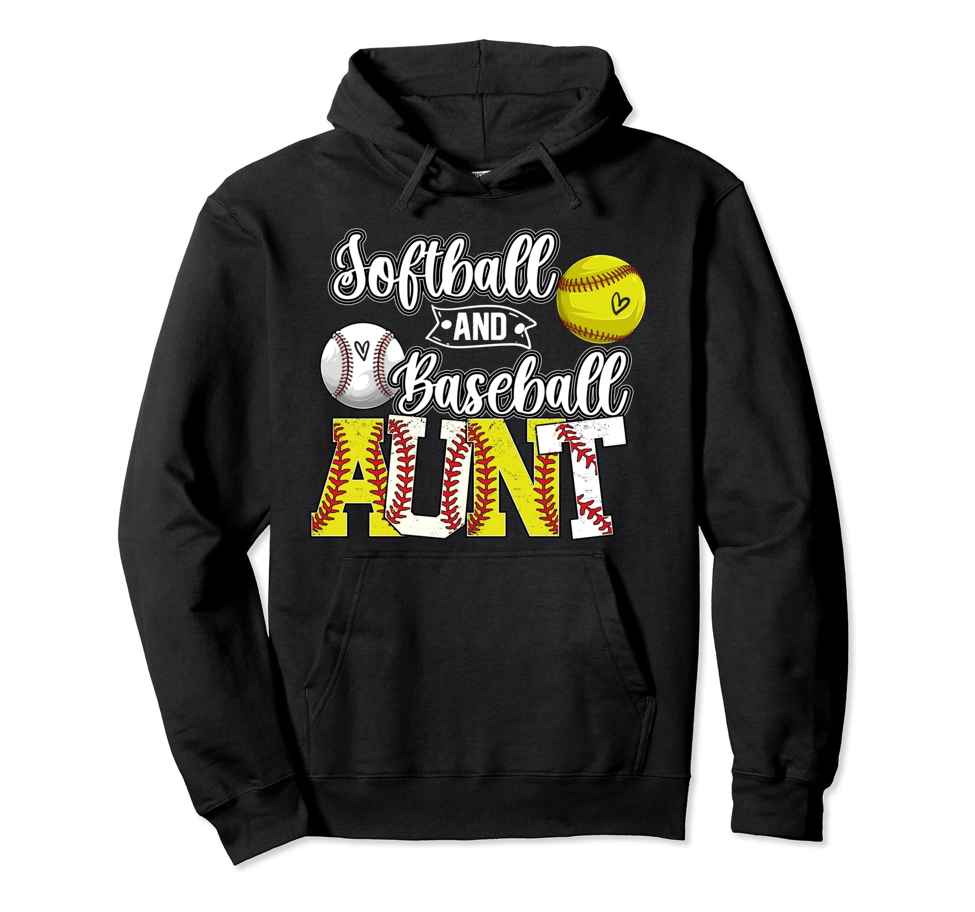 Softball And Baseball Aunt Proud Baseball Hoodie - Trendy Graphic Unisex - T-Shirt, Sweatshirt, Hoodie