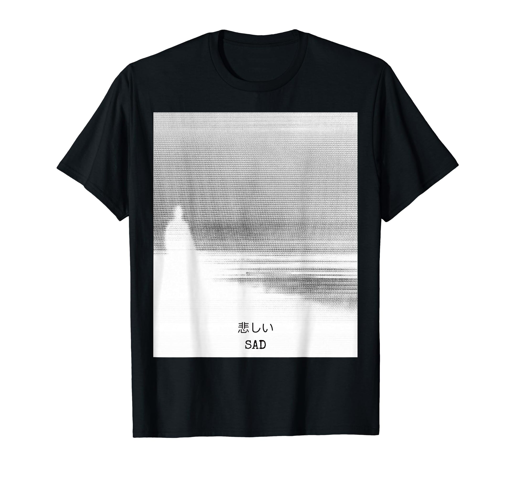 Sad Vaporwave Aesthetic Japanese Kanji T-Shirt - Graphic Print for Adults - T-Shirt, Sweatshirt, Hoodie