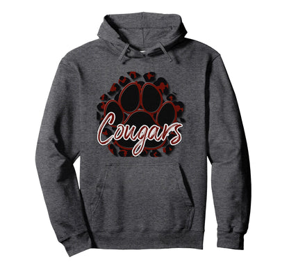 Cougar Maroon Black Cheetah School Hoodie - Streetwear Style Men Women - T-Shirt, Sweatshirt, Hoodie