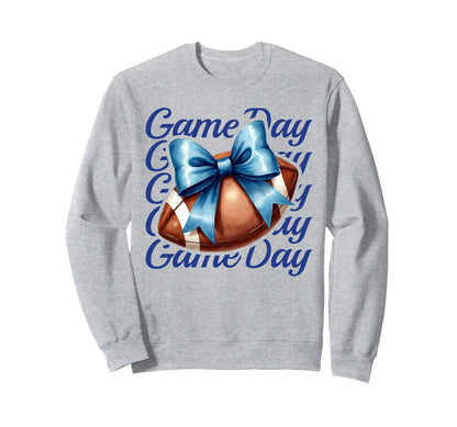 Cheer Fall Football Mom Blue Game Sweatshirt - Streetwear Style for Adults - T-Shirt, Sweatshirt, Hoodie