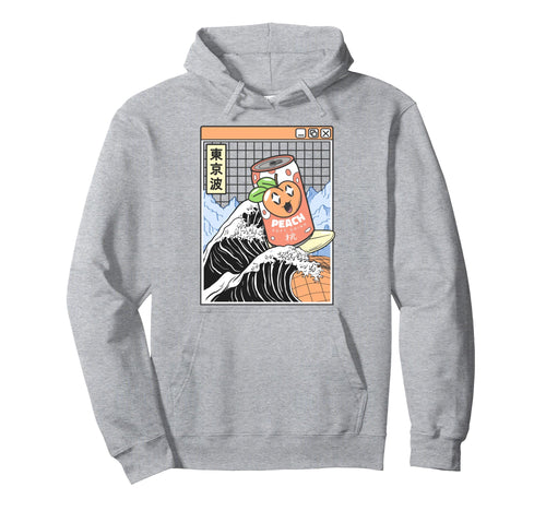 Peach Soda Surfing Kanagawa Wave Kawaii Hoodie - Trendy Graphic for Adults - T-Shirt, Sweatshirt, Hoodie