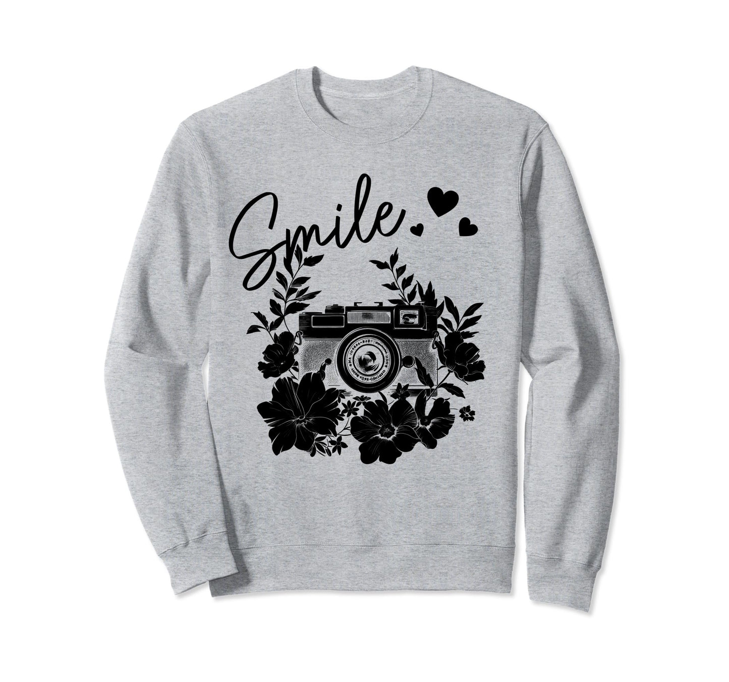 Photographer Smile Camera Flowers Sweatshirt - Streetwear Style Unisex - T-Shirt, Sweatshirt, Hoodie