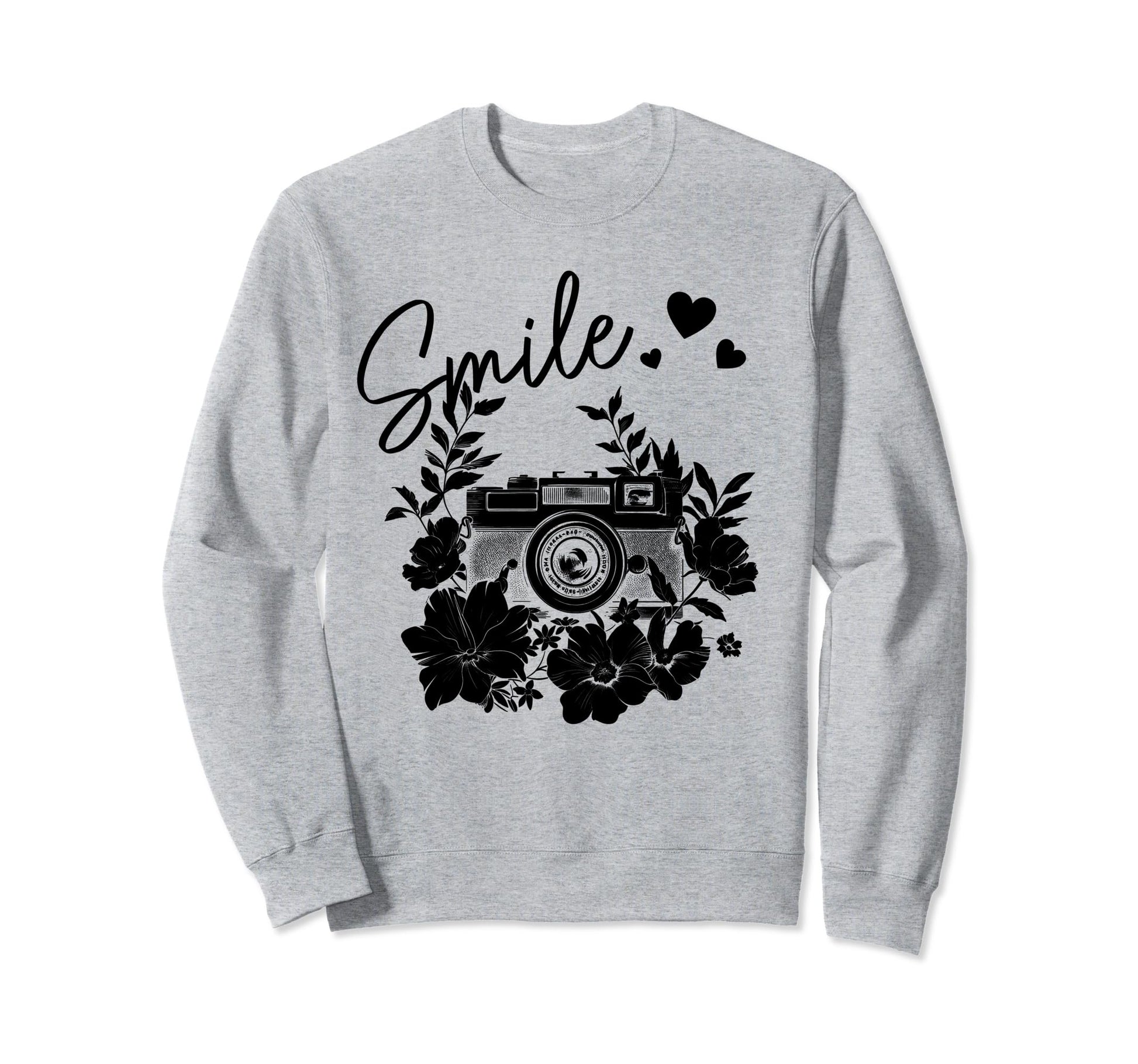 Photographer Smile Camera Flowers Sweatshirt - Streetwear Style Unisex - T-Shirt, Sweatshirt, Hoodie