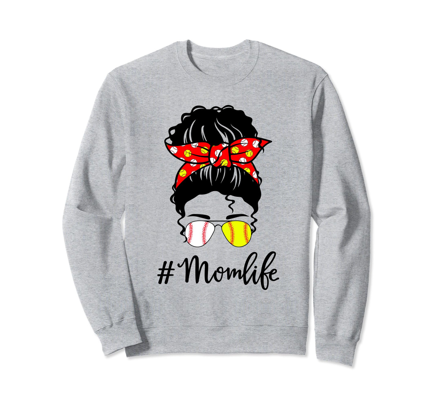 Baseball Softball Mom Messy Sweatshirt - Casual Everyday Wear Men Women - T-Shirt, Sweatshirt, Hoodie