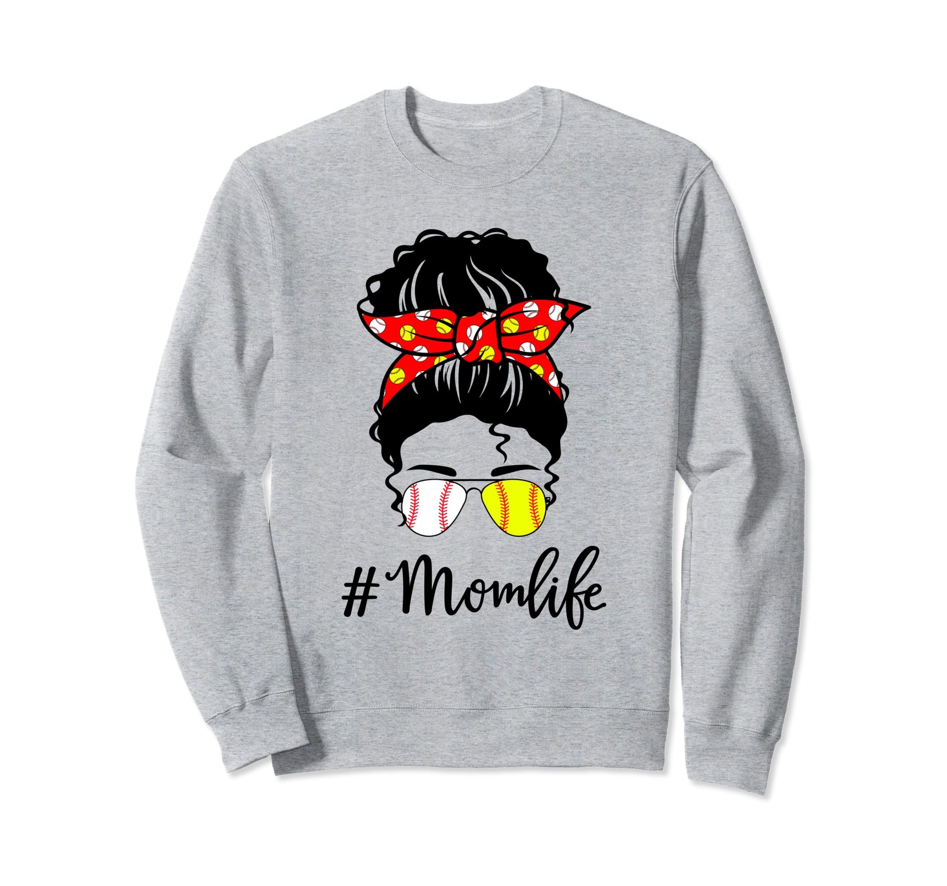 Baseball Softball Mom Messy Sweatshirt - Casual Everyday Wear Men Women - T-Shirt, Sweatshirt, Hoodie