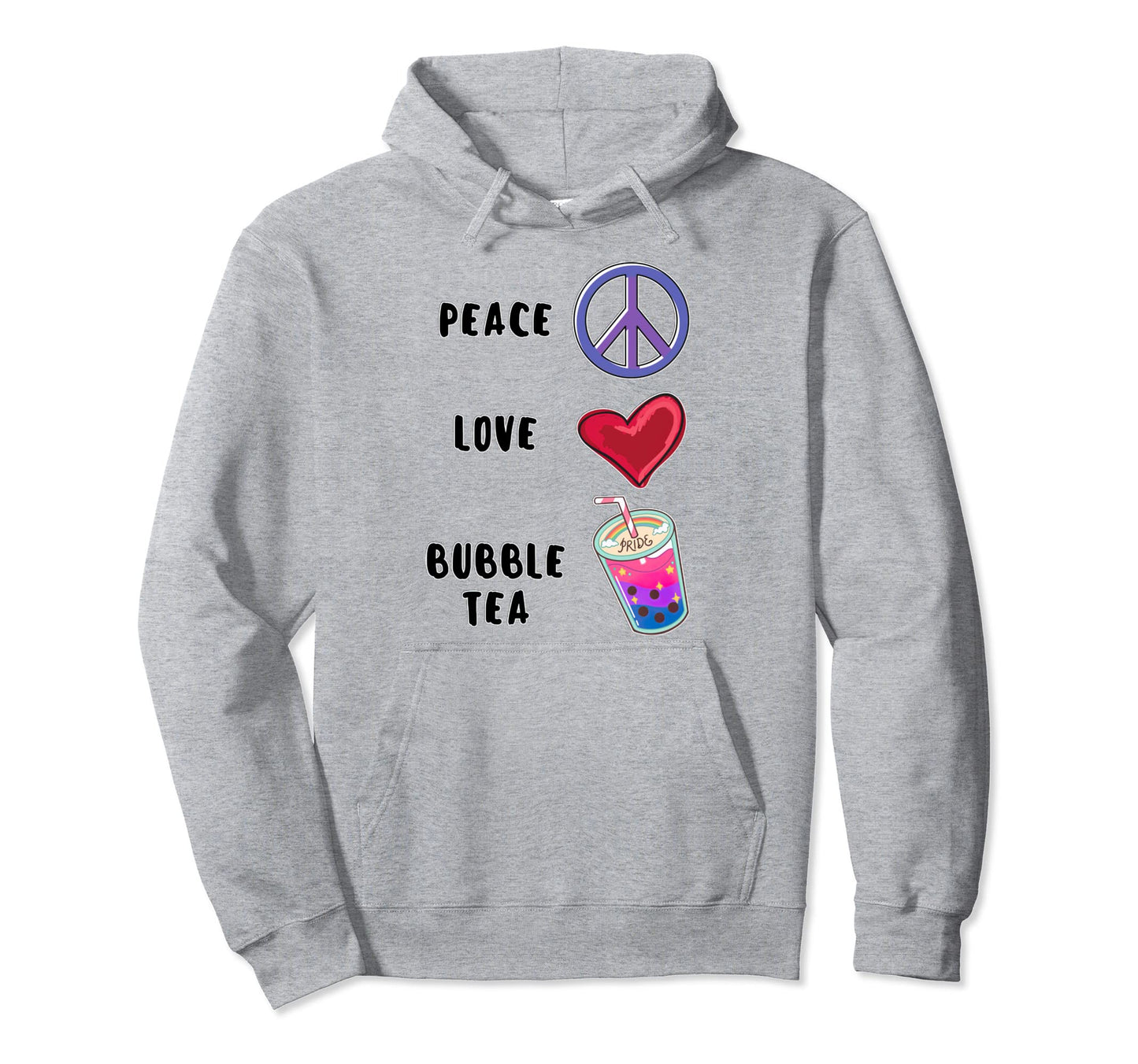 Bubble Tea Lover Anime Kawaii Peace Hoodie - Minimalist Print Men Women - T-Shirt, Sweatshirt, Hoodie