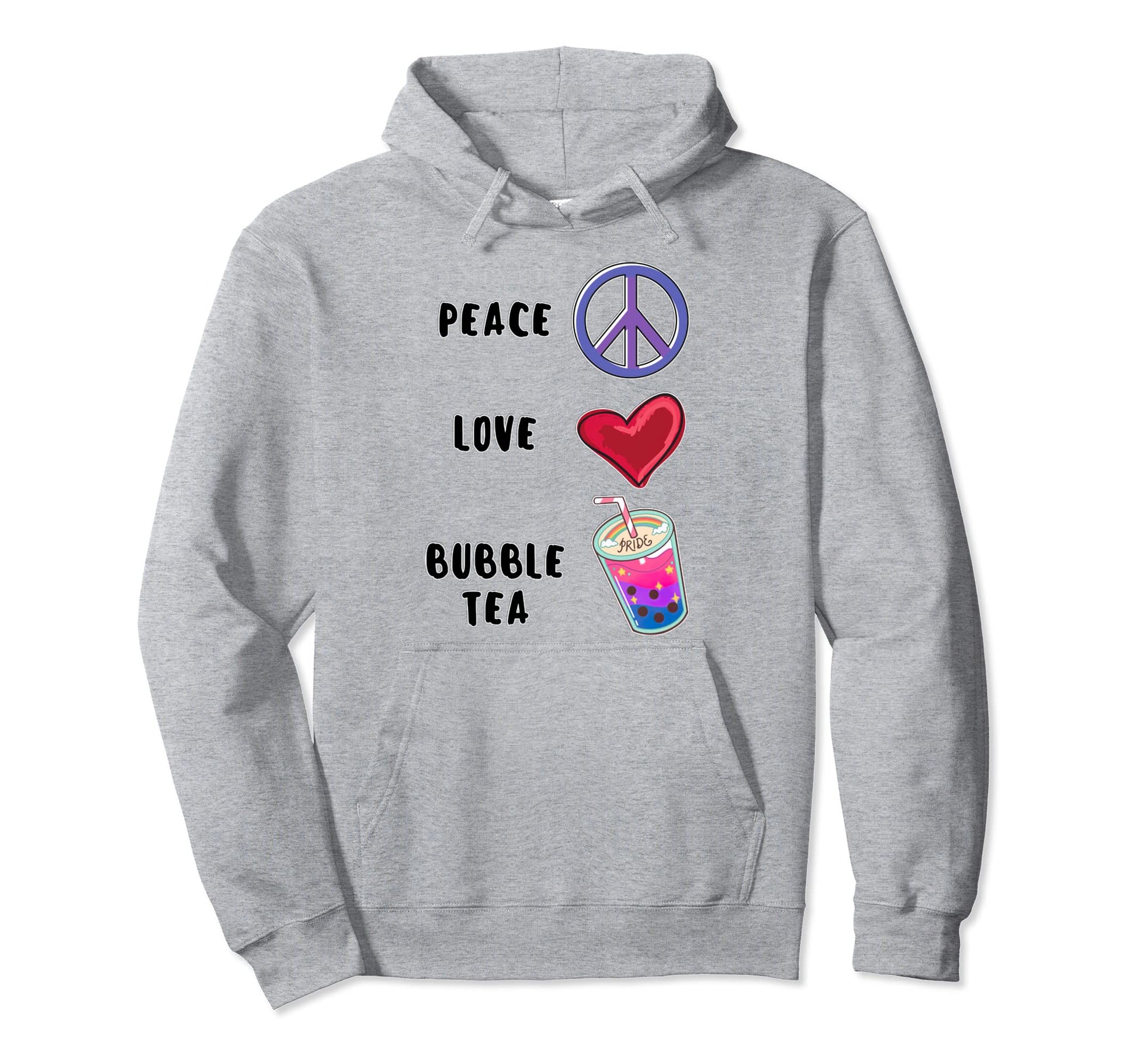 Bubble Tea Lover Anime Kawaii Peace Hoodie - Minimalist Print Men Women - T-Shirt, Sweatshirt, Hoodie