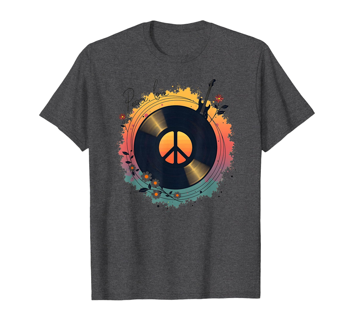 Peace Love Rock N Roll Boho Hippie T-Shirt - Minimalist Print for Adults - T-Shirt, Sweatshirt, Hoodie