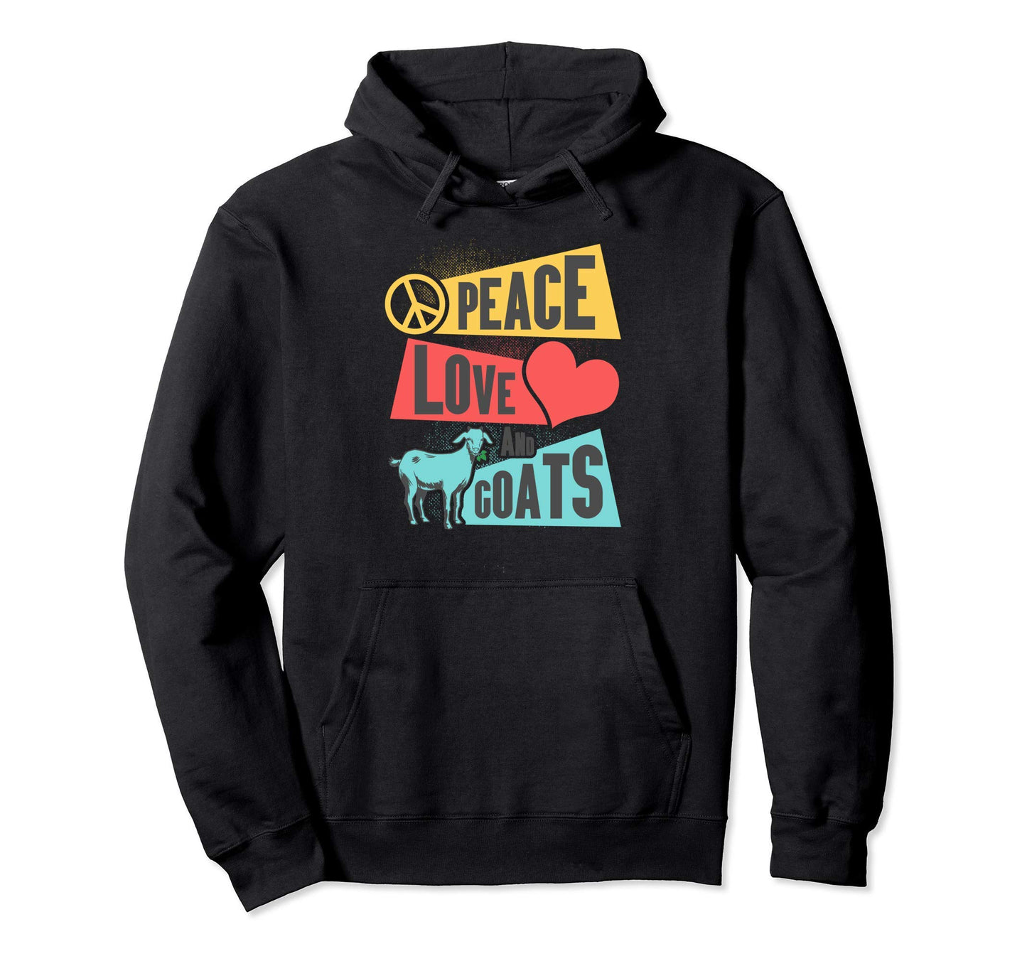 Peace Love Goats Hoodie - Unique Graphic Unisex - T-Shirt, Sweatshirt, Hoodie