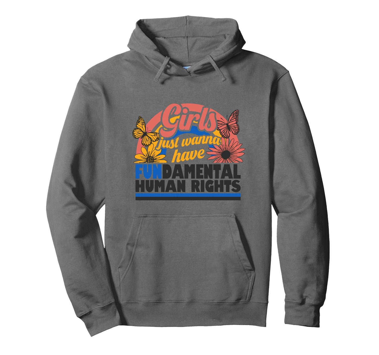 Fundamental Human Rights Floral Rainbow Hoodie - Minimalist Print Men Women - T-Shirt, Sweatshirt, Hoodie