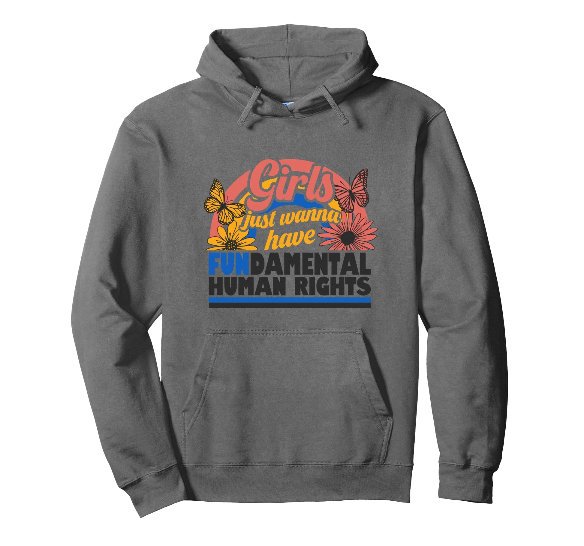Fundamental Human Rights Floral Rainbow Hoodie - Minimalist Print Men Women - T-Shirt, Sweatshirt, Hoodie