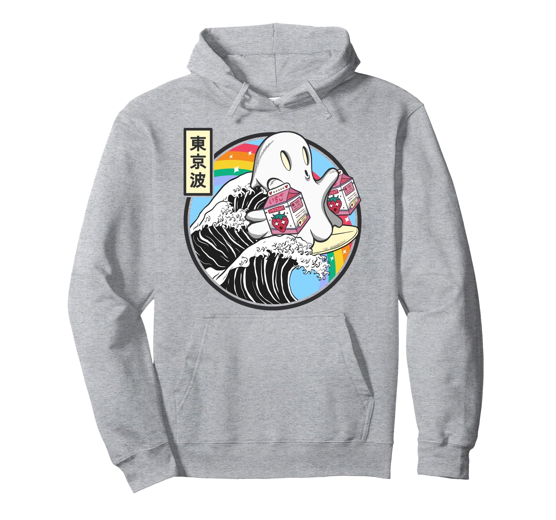 Surfing Ghost Strawberry Milk Cartons Hoodie - Custom Art Print Men Women - T-Shirt, Sweatshirt, Hoodie