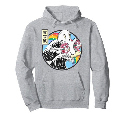 Surfing Ghost Strawberry Milk Cartons Hoodie - Custom Art Print Men Women - T-Shirt, Sweatshirt, Hoodie