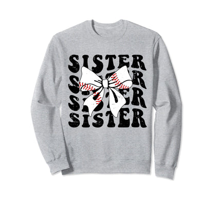 Coquette Groovy Baseball Sister Sweatshirt - Minimalist Print Men Women - T-Shirt, Sweatshirt, Hoodie