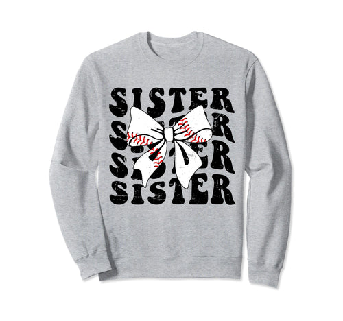 Coquette Groovy Baseball Sister Sweatshirt - Minimalist Print Men Women - T-Shirt, Sweatshirt, Hoodie