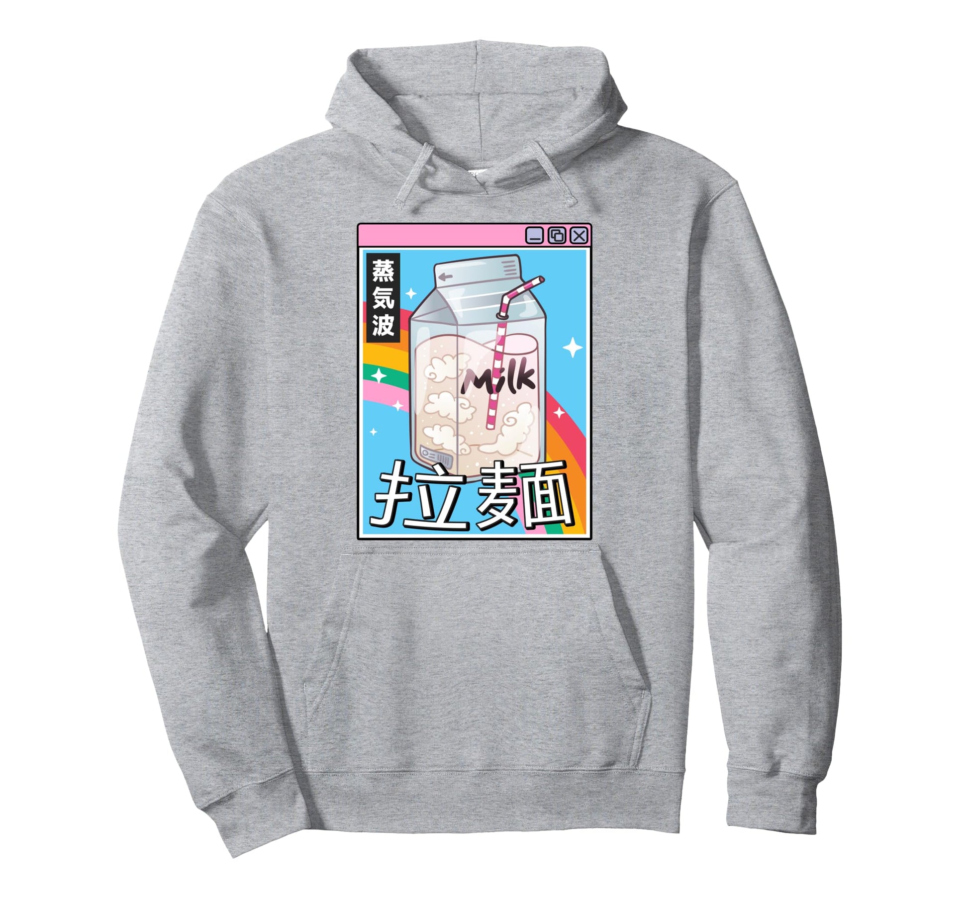 Milk Carton Rainbow Japan 80S Otaku Hoodie - Minimalist Print Men Women - T-Shirt, Sweatshirt, Hoodie